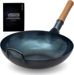 YOSUKATA Flat Bottom Wok Pan 13.5" Blue Carbon Steel Wok - Preseasoned $134.99 Delivered @ YOSUKATA Amazon AU