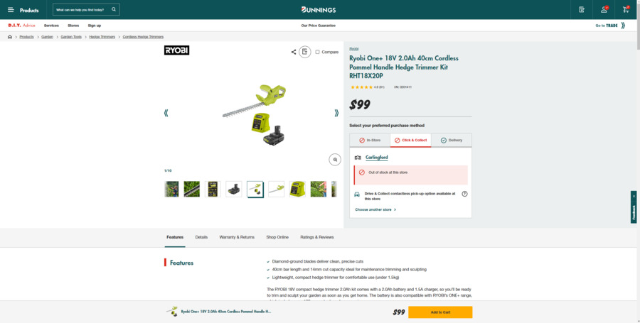 Ryobi LINK - Bunnings Australia