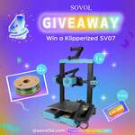Win a Sovol SV07 Entry Level Klipper 3D Printer or 1 of 12 Sovol New Filament from Sovol3d