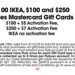 2000 Bonus Flybuys Points on $100 IKEA & $100/$250 Coles Mastercard Gift Cards ($5/$7 Fee Applies) @ Coles