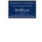 Ralph Lauren Mid Season Sale 30% - 50% off