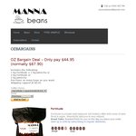 2x 1kg Coffee Beans Fresh Roasted Only $44.95 (Save $22.95)+shipping capped at $6.95 Manna Beans