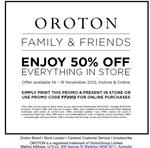 Oroton 50% off Everything Nov 14 -18 Instore and Online