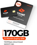 [Zip] Boost 12-Month Prepaid SIM: $230 170GB for $178.07 Delivered @ Lucky Mobile eBay