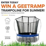 Win a GeeTramp Curve Trampoline Valued at $649 from Web and Warehouse