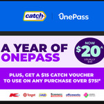 OnePass 1 Year Membership $20 w/ $15 Catch Voucher Offer (New OnePass Customers Only) + @ Catch