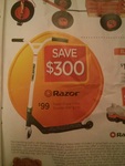 Razor Scooter Now $99 (Save $300)