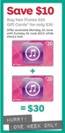 2x $20 iTunes Gifts Cards for $30 at Australia Post