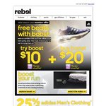 Free $10 iTunes Voucher for Trying Adidas Boost Footwear at Rebel (Season Pass Members Only)