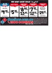 Domino’s Online Pick-up Vouchers for Value $5.95, Chef’s Best $8.00 and Traditional Range $7.95