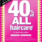40% off All Haircare at Priceline for 2 Days in Store and Online 12th and 13th August