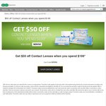 $50 off When You Spend $199 on Contact Lenses Online. $10 Shipping. Ends 5 Days Time @ Specsavers
