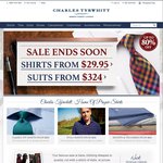 Charles Tyrwhitt Sale - Starting at $29.95 w/Free Delivery + 8% Cash Rewards Cashback