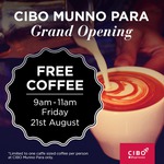 Free Coffee 21/8 9am-11am @ CIBO [Munno Para, SA]