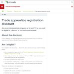 50% Discount off 12 Month Vehicle Registration for Victorian Trade Apprentices