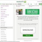 Win 10x $100 Woolworths Online Voucher Codes (4 Winners) from Woolworths