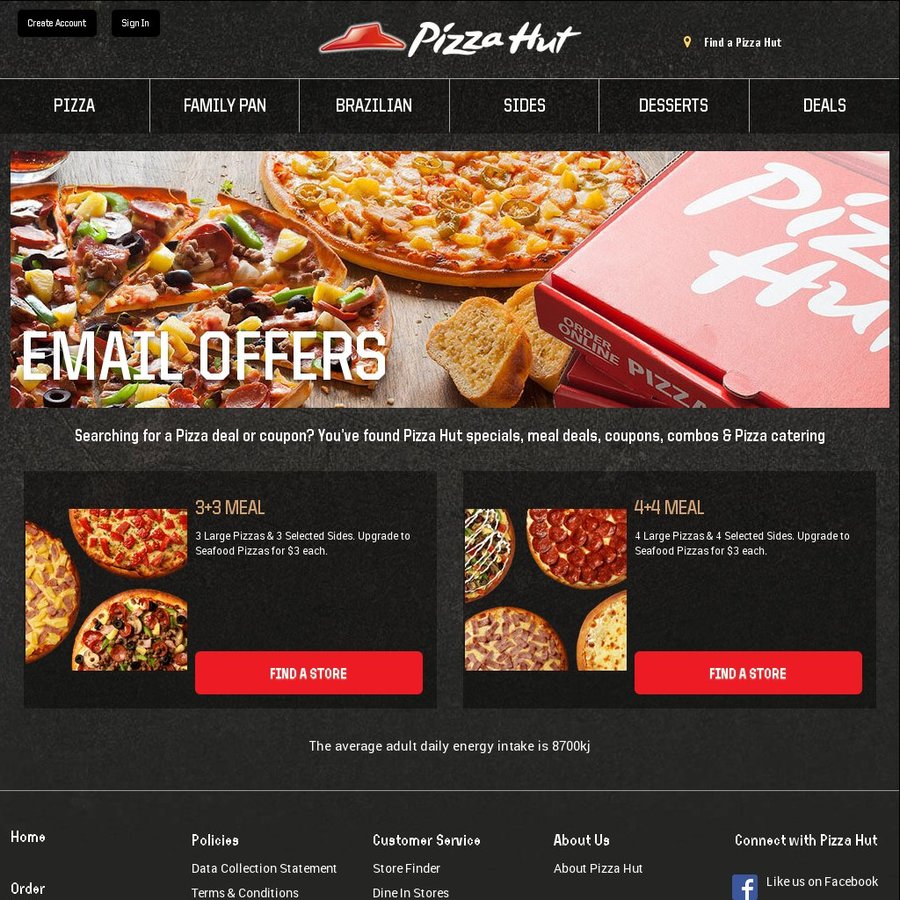 3 Large Pizzas + 3 Selected Sides $35 Delivered @ Pizza Hut - OzBargain