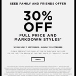 30% off Family and Friends Offer @ Seed Heritage