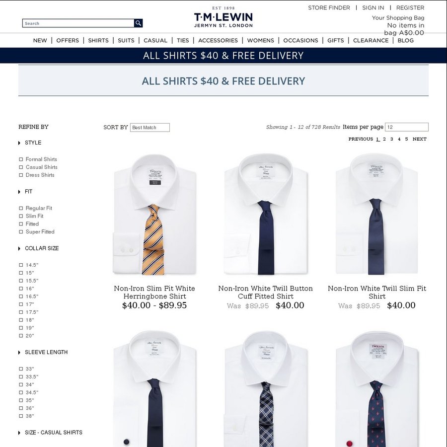 TM Lewin: All Shirts $40 + Free Shipping - OzBargain