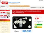iRiver IDP-550 Stereo Earphone 3.5mm Plug, Limited Stock $4.98+ $1Shipping, Random Colour