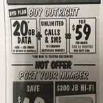 New Customers Telstra BYO Plan - 20GB Data + Unlim Calls/Sms for $49/Month + $200 Gift Card (for Ported Numbers) @ JB Hi-Fi
