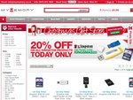 20% off All Kingston Products (Today Only) @ Mymemory