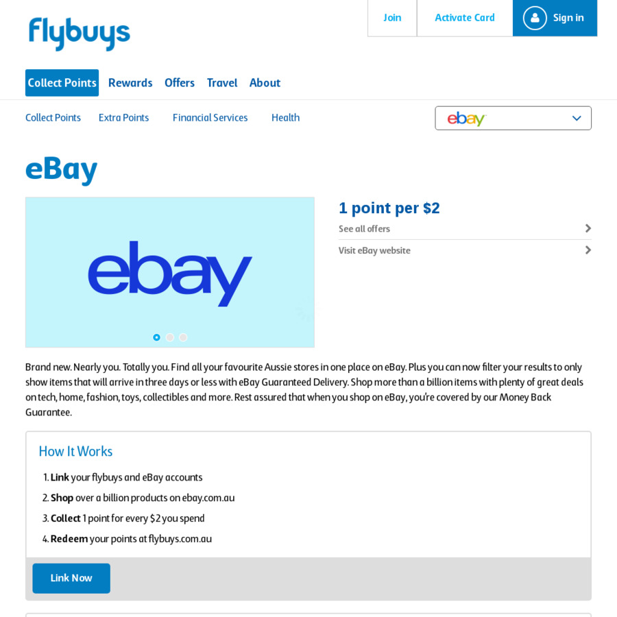 10x Points with eBay @ Flybuys - OzBargain