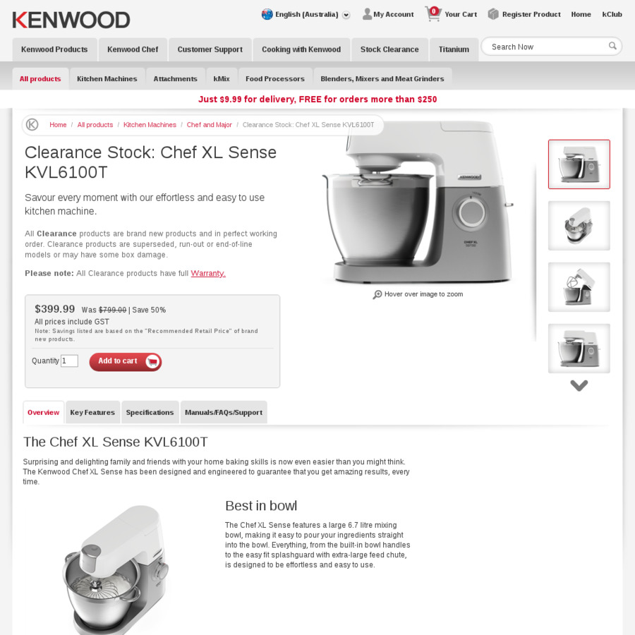 Kenwood kvl6100t chef xl online sense food mixer