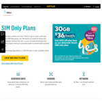 $36 per month (20% off) for $45 Plan + Double Data (30GB in Total) + 300 Mins International Calls, 12 Month Contract @ Optus