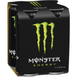 Monster Energy Drink 4x 500ml Pack Varieties $5.95 (NT, QLD, SA, TAS, VIC, WA), $6.45 (ACT, NSW) @ Woolworths