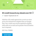 Free $5 Credit for Any eBook Priced $5 or More @ Google Play Store