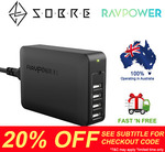 20% off Storewide - RAVPower 60W 5-Port USB C PD Port Charging Station $49.27 Delivered @ SOBRE Smart Living via eBay