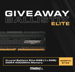 Win a Crucial Ballistix Elite 8GB (1x 8GB) DDR4 4000MHz Memory Worth $169 from Mwave