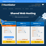 Web Hosting + Domain 12 Months for US$17 (~AU$24.76) @ HostGator