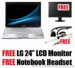 Toshiba Portege R500 Notebook with FREE LG 24" TFT Monitor + Logitech Headset for only $2959.95!