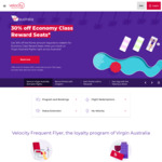 30% off Economy Class Domestic Redemptions @ Velocity Frequent Flyer