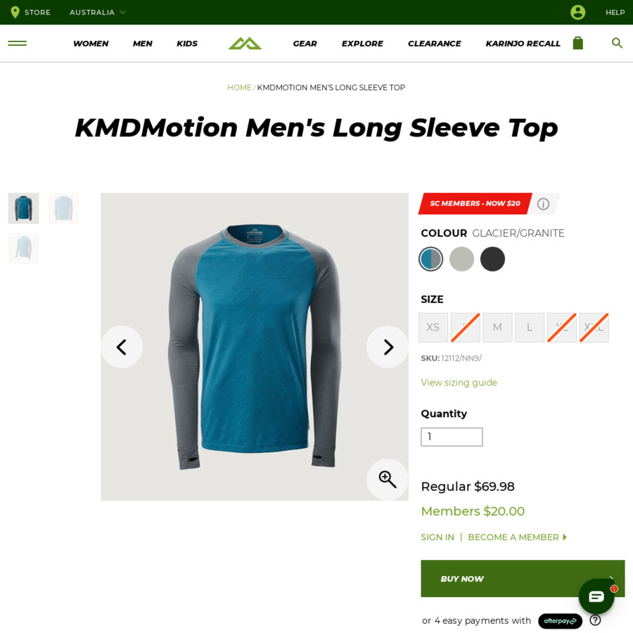 Buy Kathmandu KMDMotion Men's Thermal Long Johns Online at