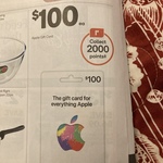 Apple Store Gift Cards 20x Everyday Rewards Points at Woolworths