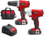 TOPEX 20V Cordless Impact Drill Driver Combo Kit w/ 2 Batteries Charger Tool Bag $69 Delivered @ Topto via Catch