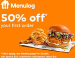 $15 off with $30 Spend on First Order (Payment by Credit Card Required) @ Menulog