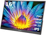 JW16 16" FHD HDR IPS Portable Monitor US$93.06 (~A$139.58) Delivered @ TopMonitor Store AliExpress