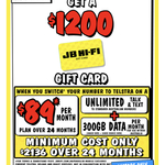 $1,200 JB Hi-Fi Gift Card with Telstra $89 300GB Per Month 24-Month Plan (New/Port-in Customers, in-Store Only) @ JB Hi-Fi