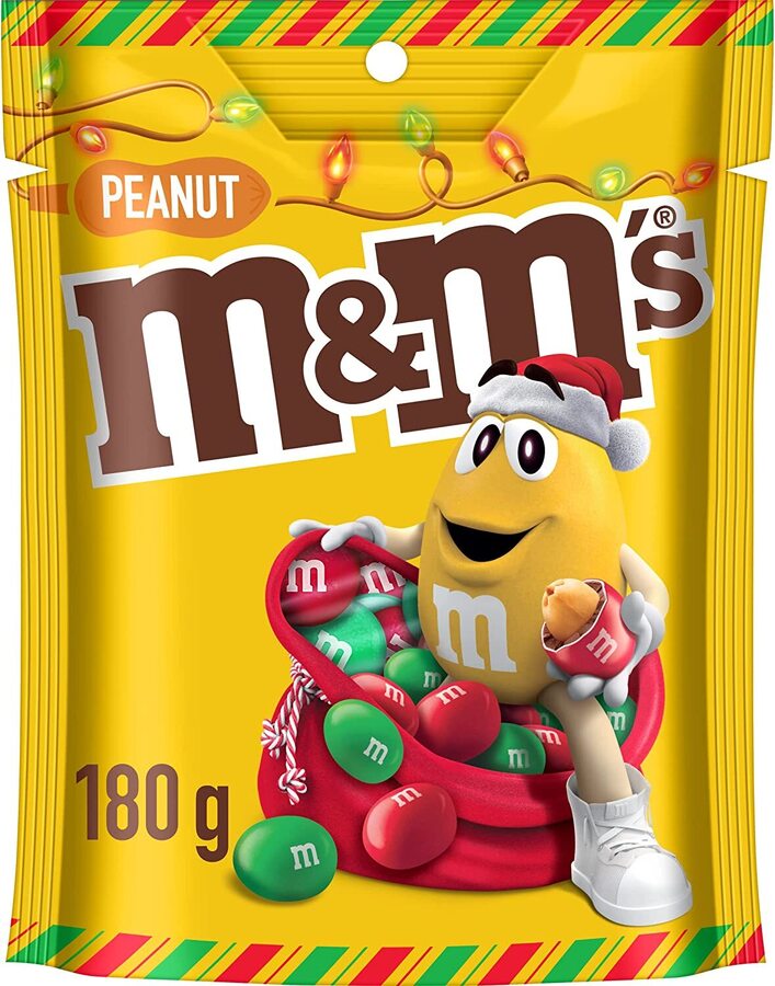 M&m's Red & Green Christmas Chocolate Snack & Share Bag 180g