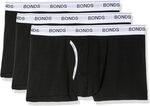Bonds Men's Underwear Cotton Blend Guyfront Trunk Black 3 Pack $23 + Delivery ($0 with Prime/ $59 Spend) @ Amazon AU