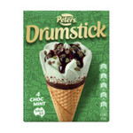 50% off Peters Drumstick Choc Mint Ice Cream 4 Pack | 475ml $4.75 and Other Varieties @ Coles