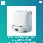 Win 1 of 2 Narwal Freo X Ultra Robot Vacuum & Mop w/Auto Wash and Self-Contained Empty, Zero Hair Tangling from Narwal