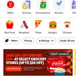 Up to 30% off $40 Min. Spend on Eligible Groceries Stores (Max $20 Discount) via DoorDash