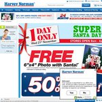 50% off Santa Photo Packs, Wed 21st Only @ Harvey Norman