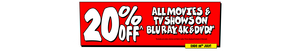 20% off All Movies and TV Shows on DVD, Blu-Ray & 4K UHD + Delivery ($0 C&C/ in-Store) @ JB Hi-Fi