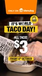 $3 Tacos + Delivery & Service Fee @ Guzman y Gomez via Menulog